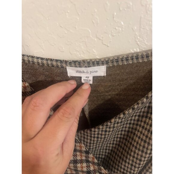 Stitch & Pine Wrap Front Buckle Plaid & checkered Mini Dress - Picture 7 of 9